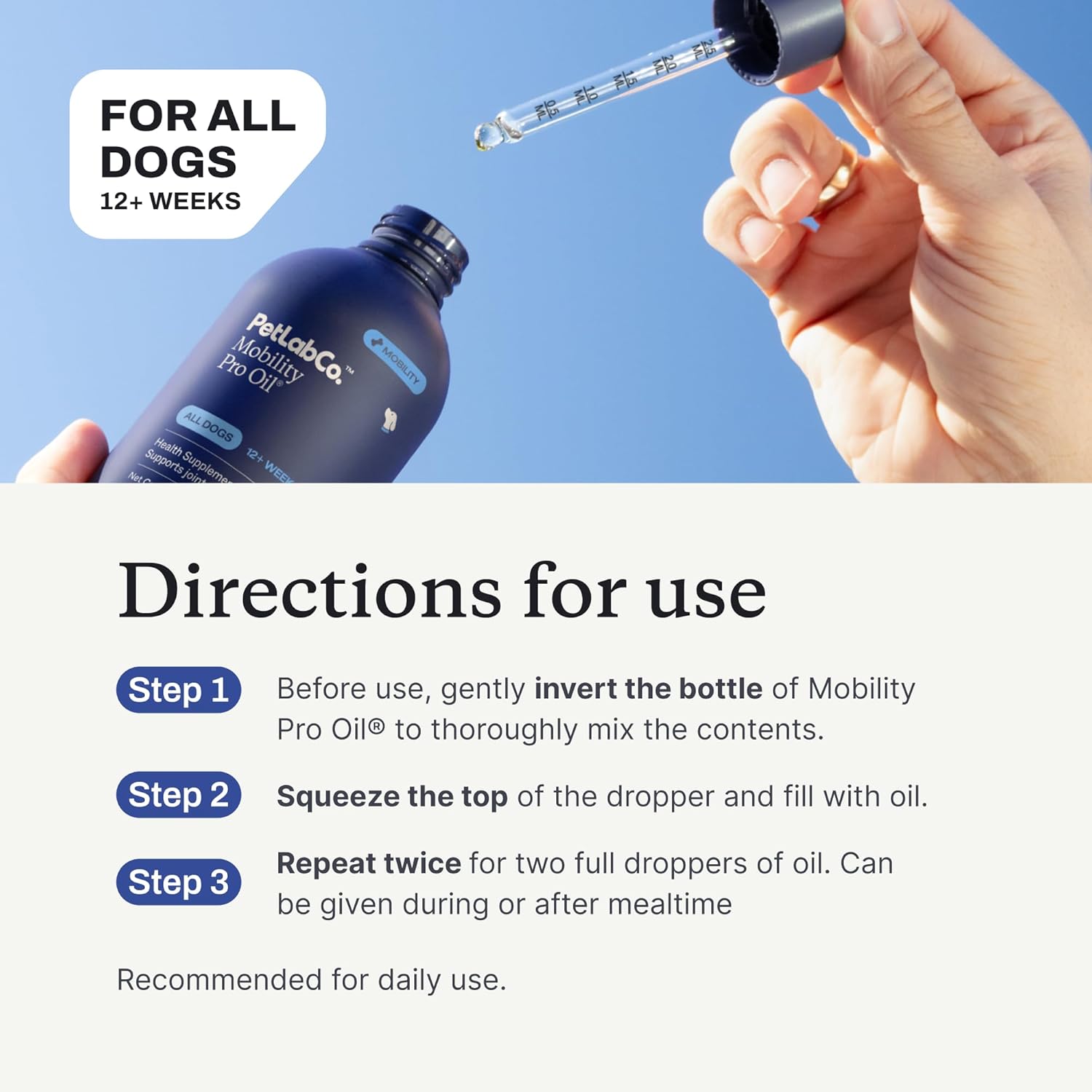 Joint & Mobility Oil for Dogs – Mobility Pro Oil - Curcumin for Joint Support – Promote Healthy Joints & Flexibility – Easy to Use