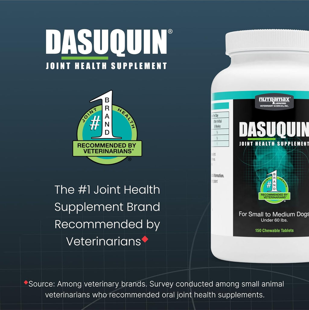 Nutramax Dasuquin for Small to Medium Dogs, Joint Health Supplement, Contains Glucosamine for Dogs, plus Chondroitin, ASU and More, Supports Healthy Joints, Chewable Tablets, 150 Count