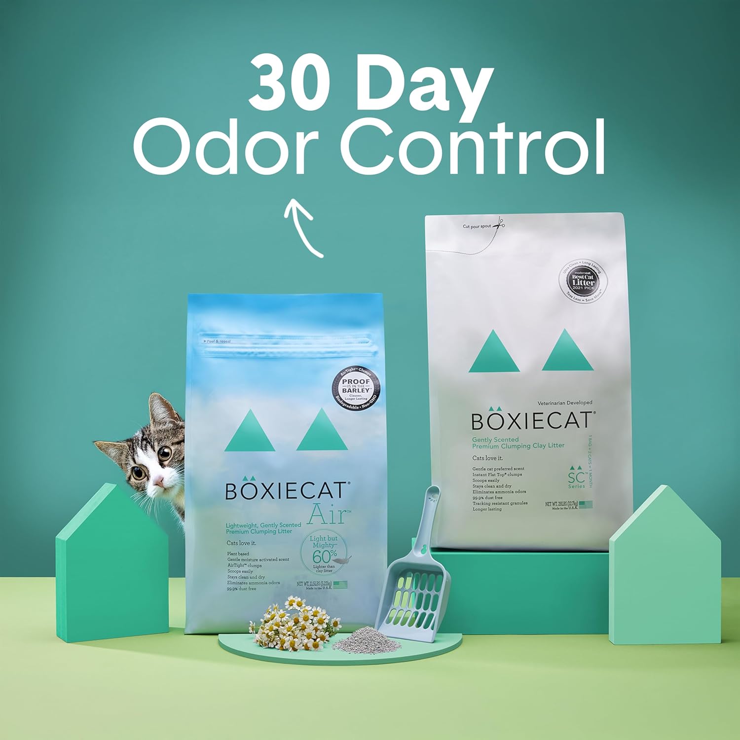 Boxie Gently Scented Cat Litter, Lightweight 30-Day Odor Control, Clumping, 16.5Lb