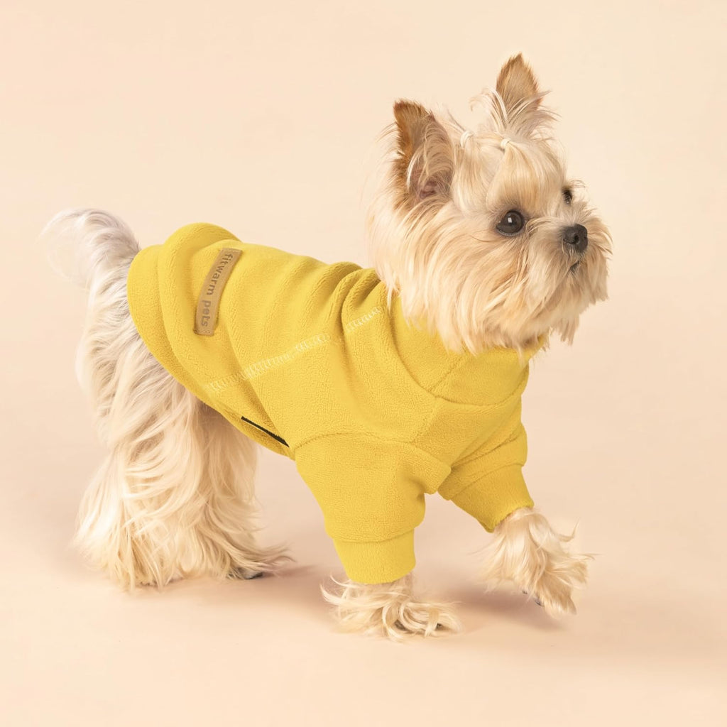 3 Pack Classic Fleece Dog Sweater, Turtleneck Dog Sweatshirt, Winter Clothes for Small Dogs Boy Girl, Pet Pullover Jumper, Cat Apparel, Orange, Yellow, Coffee, XL