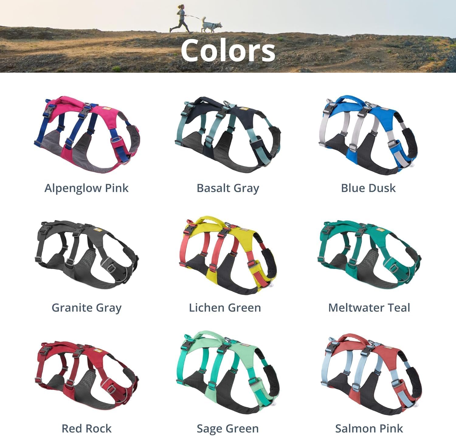 , Flagline Dog Harness, Lightweight and Reflective, No Pull Dog Lift Harness for Hiking, Running and Everyday Use, Red Rock, Large/X-Large