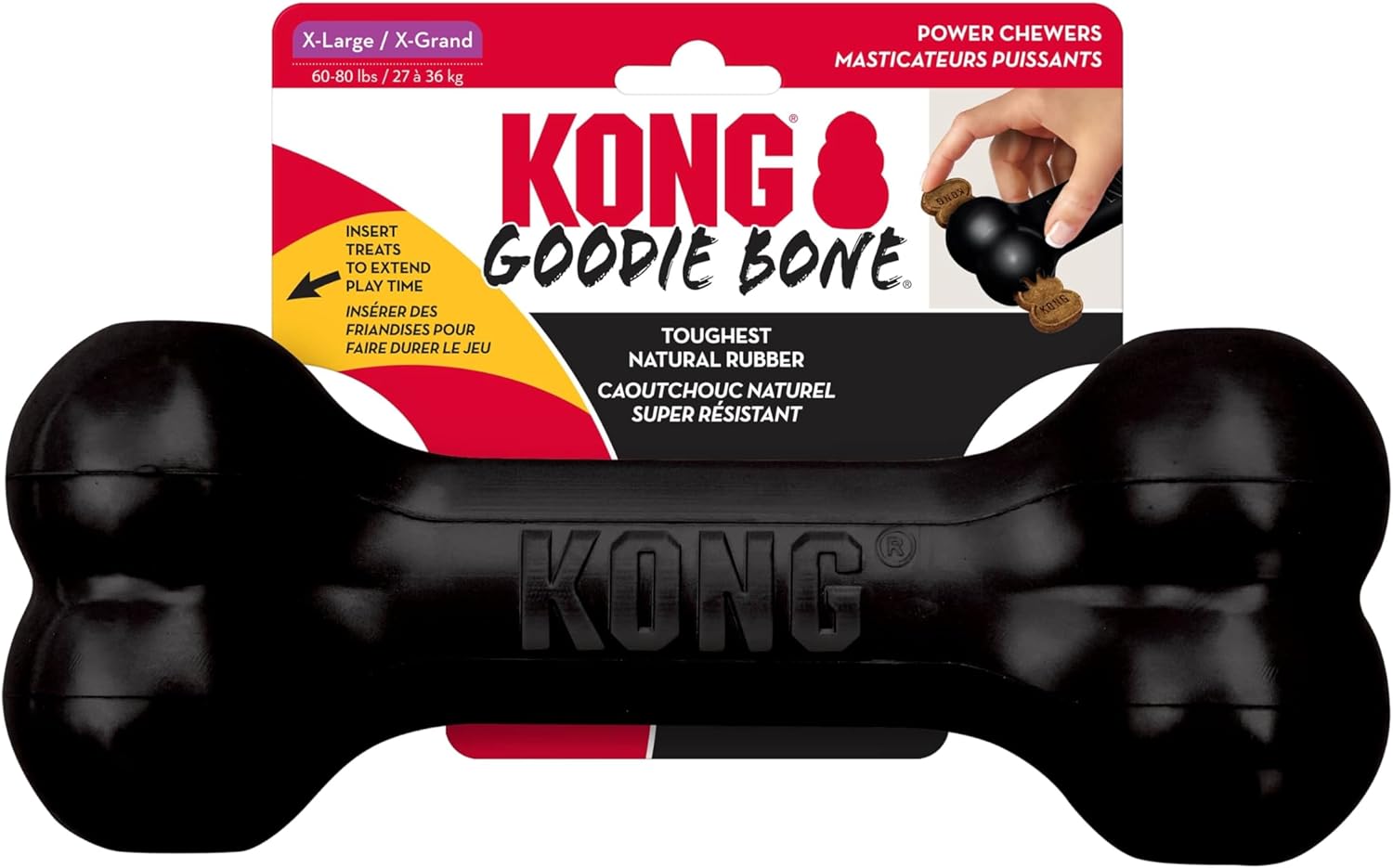 - Extreme Goodie Bone - 'S Most Durable Natural Rubber Dog Bone for Power Chewers - Black - for Large Dogs