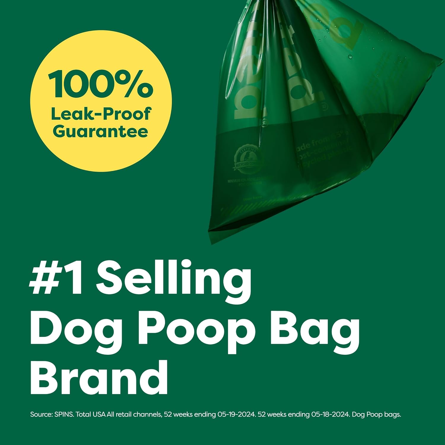 Poop Bags for Dogs, Guaranteed Leak Proof and Extra Thick Waste Bag Refill Rolls, Unscented, 270 Bags