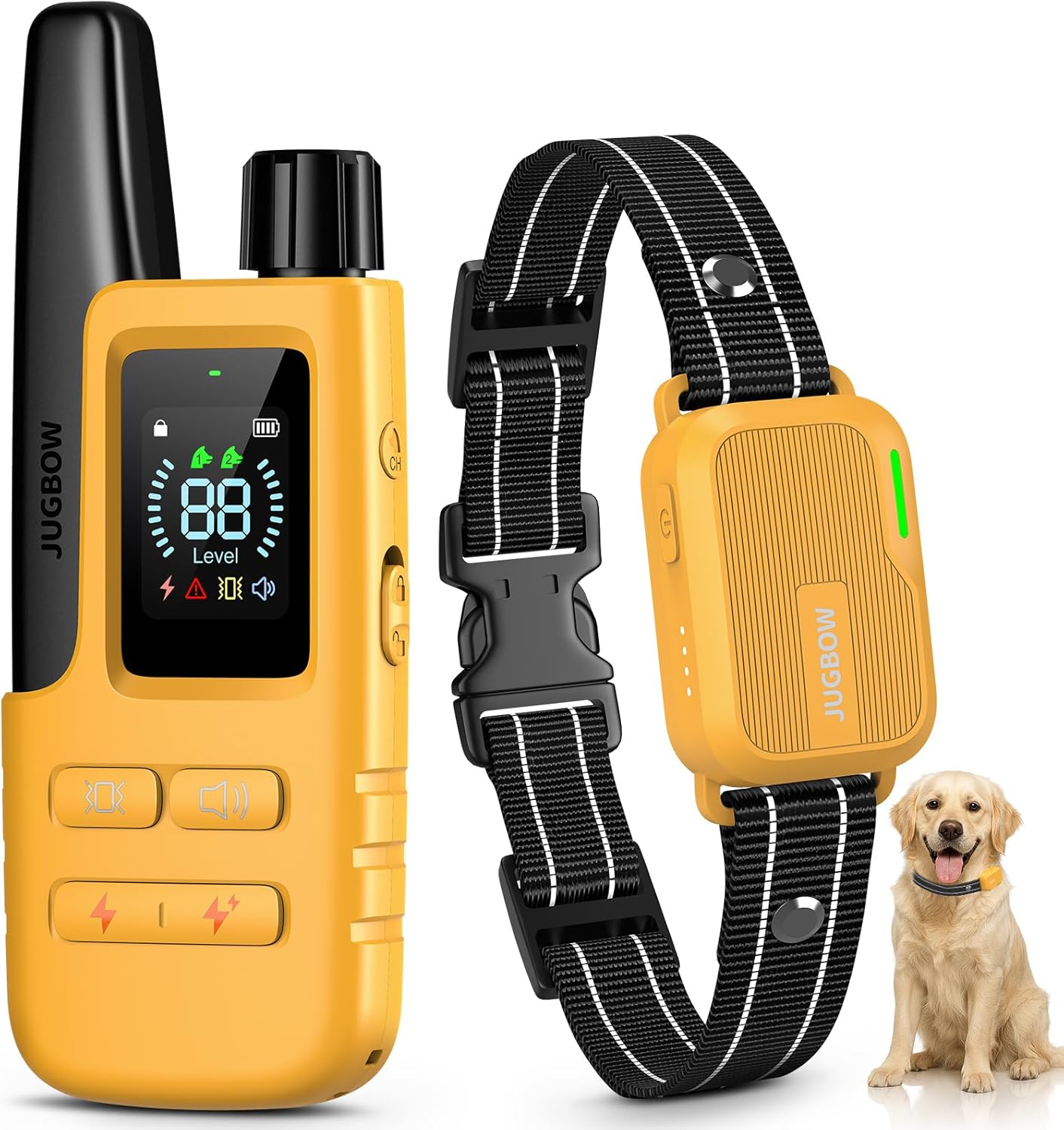 Dog Shock Collar - 4500FT Dog Training Collar with Remote, IPX8 Waterproof Electric Dog Collar with 4 Training Modes, Security Lock, Rechargeable Ecollar for 10-120Lbs Small Medium Large Dogs