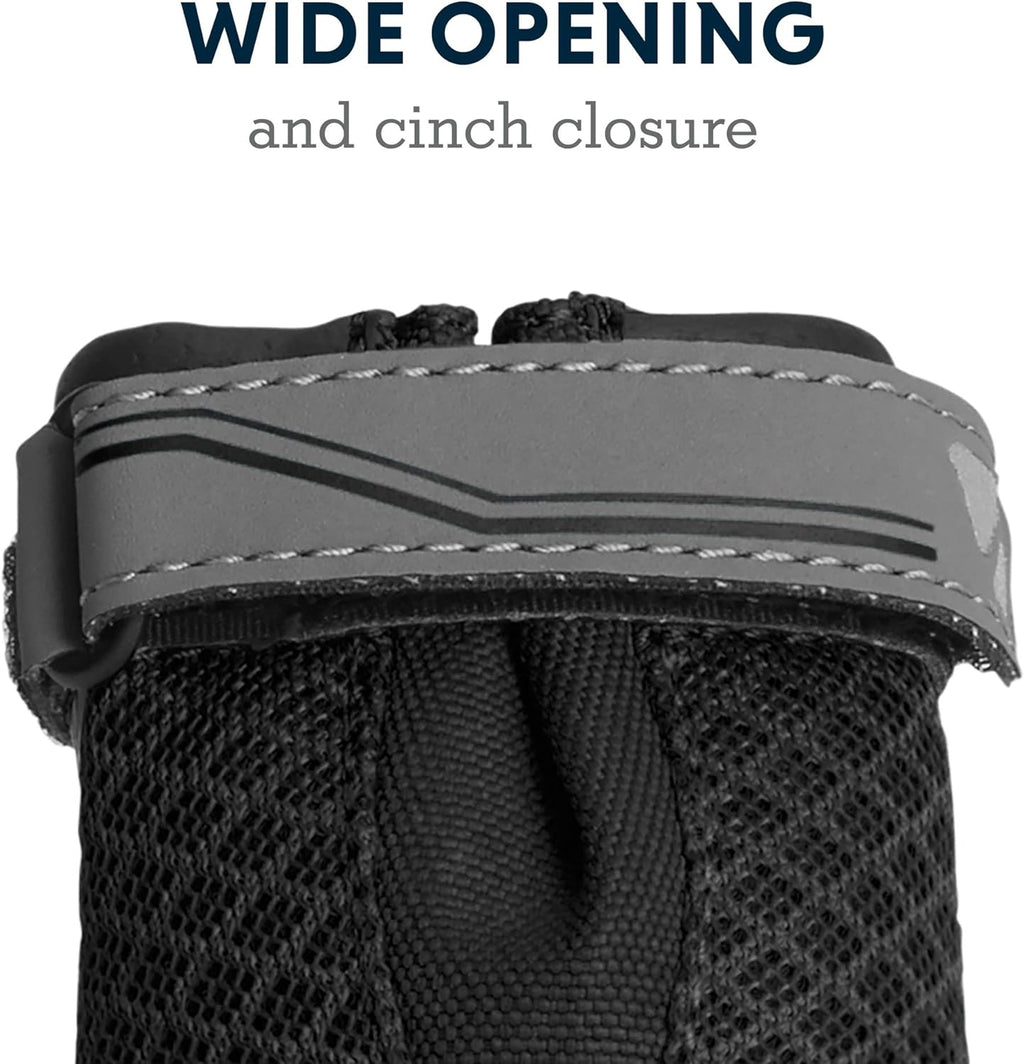 , Grip Trex Dog Shoes, Non-Slip Boots for Hot Pavement & Snow, Weatherproof Paw Protection with Breathable Mesh, Rugged Sole for Hiking, Obsidian Black, 3.00"