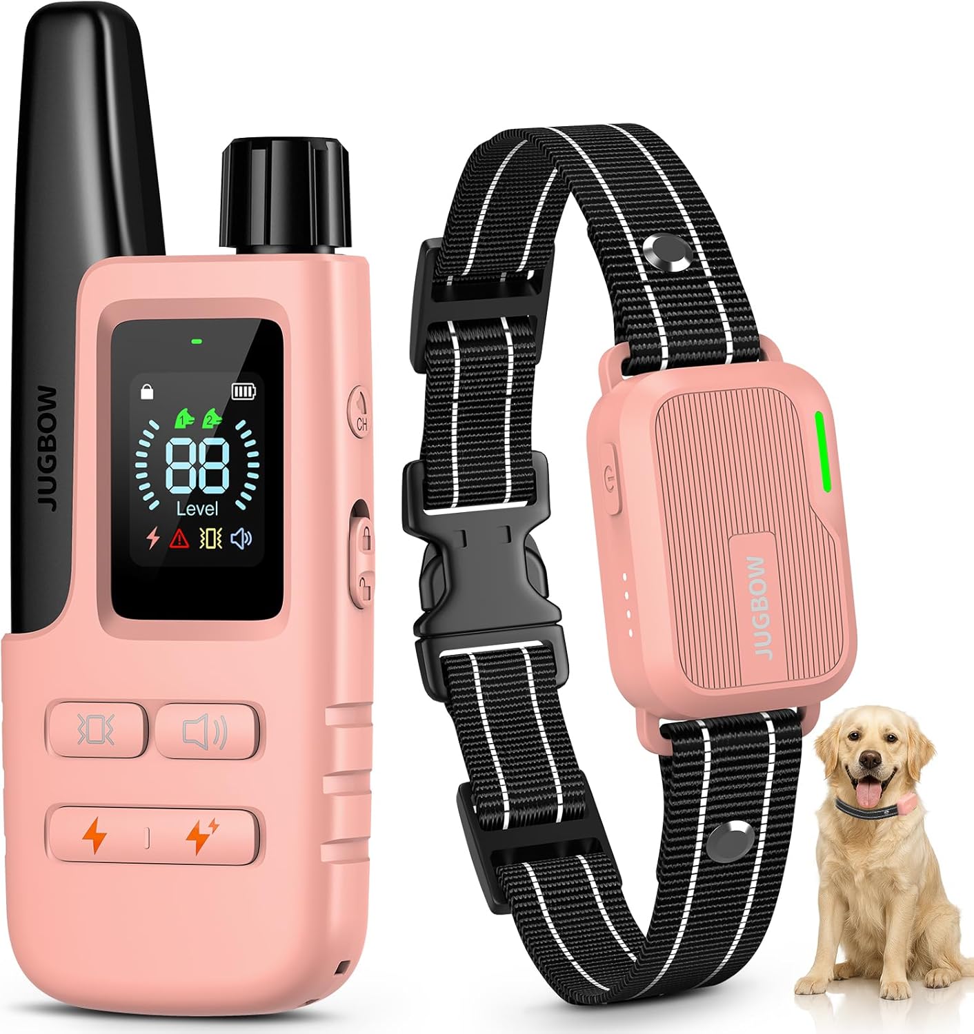 Dog Shock Collar - 4500FT Dog Training Collar with Remote, IPX8 Waterproof Electric Dog Collar with 4 Training Modes, Security Lock, Rechargeable Ecollar for 10-120Lbs Small Medium Large Dogs