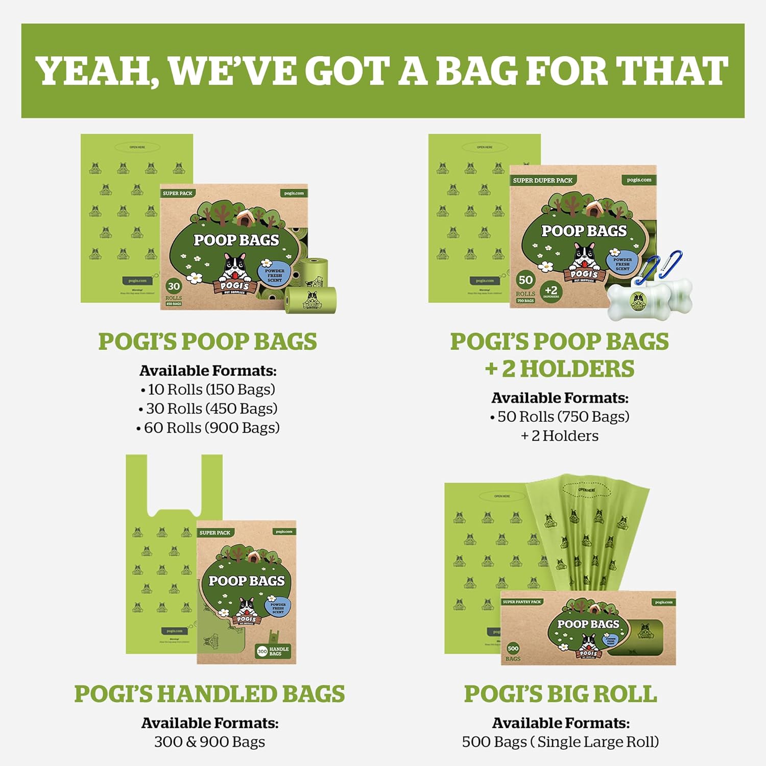 Pogi’S Dog Poop Bags – Leak-Proof & Extra Thick Pet Waste Bags (Fresh Scent, 30 Rolls, 450-Count)