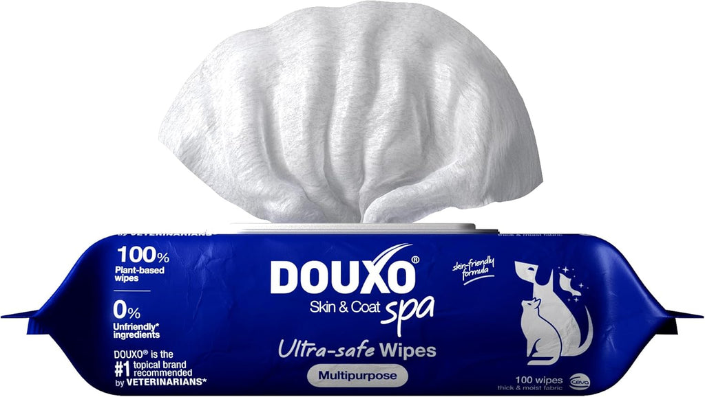 ® Skin & Coat SPA - Ultra-Safe Multipurpose Wipes for Dogs and Cats, 100 Wipes, Gently Removes Tear and Saliva Stains, Leaves the Coat and Skin Refreshed and Smelling Great, Skin-Friendly Formula