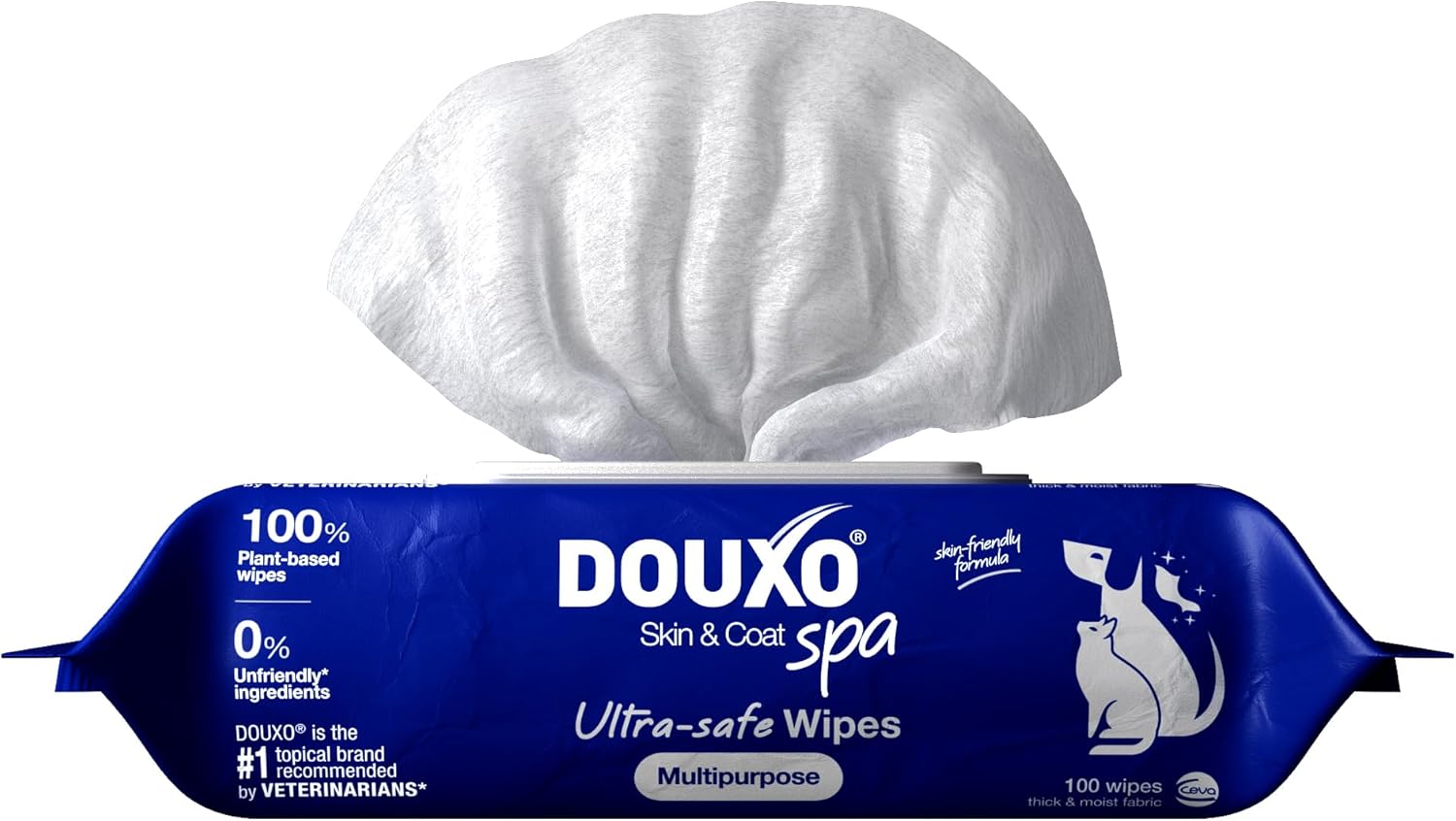 ® Skin & Coat SPA - Ultra-Safe Multipurpose Wipes for Dogs and Cats, 100 Wipes, Gently Removes Tear and Saliva Stains, Leaves the Coat and Skin Refreshed and Smelling Great, Skin-Friendly Formula
