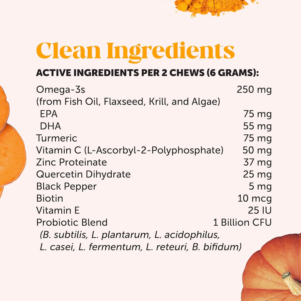 Allergy Skin Health – Allergy Itch Relief & Immune Support Chews with Fish Oil, Probiotics, & Vitamin E – Helps Reduce Normal Shedding, Soothe Sensitive Skin, & Digestive Health (Salmon Flavor, 90 Ct)