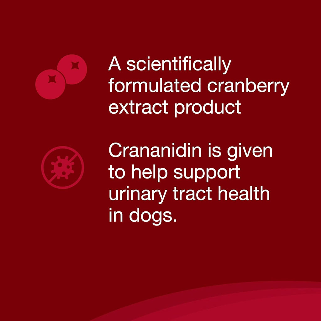 Crananidin Cranberry Extract Urinary Tract Health Supplement for Dogs, 75 Chewable Tablets