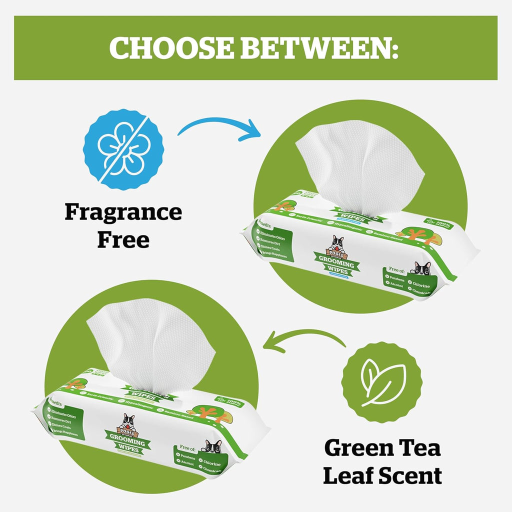 Pogi’S Dog Grooming Wipes – Hypoallergenic Pet Wipes for Paws, Body & Butt – Cleaning & Hydrating, Fragrance Free, 100-Count