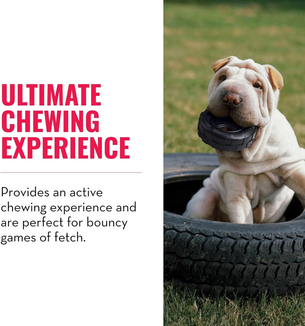Extreme Tires - 'S Most Durable Natural Rubber Chew & Fetch Toy - Treat Dispenser Dog Tire Toy - Pet Supplies for Outdoor & Indoor Play - for Medium/Large Dogs
