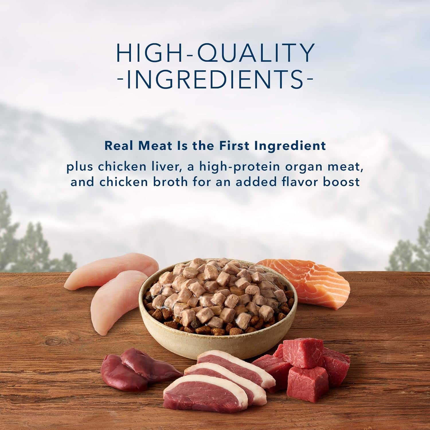 Wilderness Trail Toppers Wild Cuts High Protein, Natural Wet Dog Food Variety Pack, Beef, Salmon, Duck & Chicken, 3-Oz Pouches, 24 Count