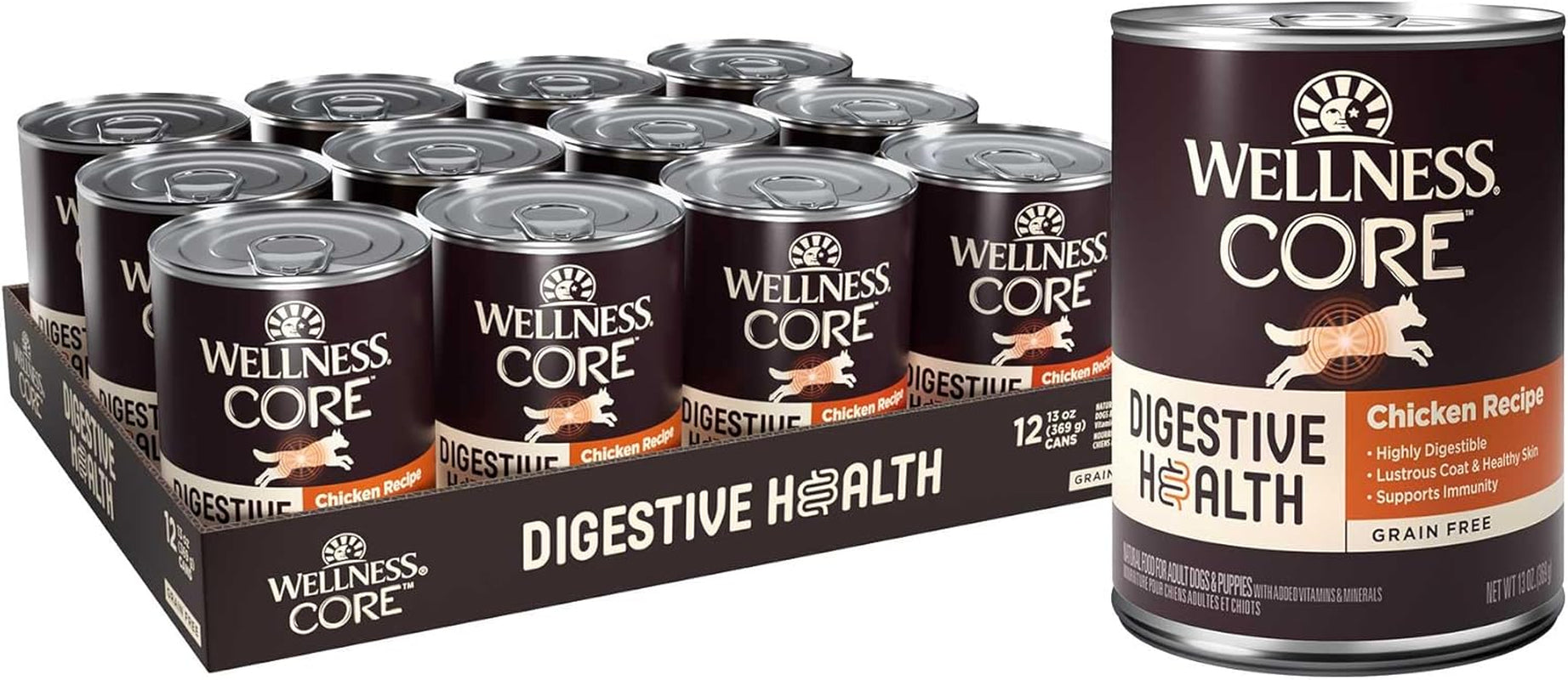 CORE Digestive Health Chicken Grain Free Wet Dog Food, 13 Ounce Can (Pack of 12)