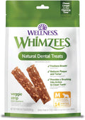 Wellness Veggie Sausage Dog Dental Treats, Natural Chews, Medium Size Stick, (14 Count)