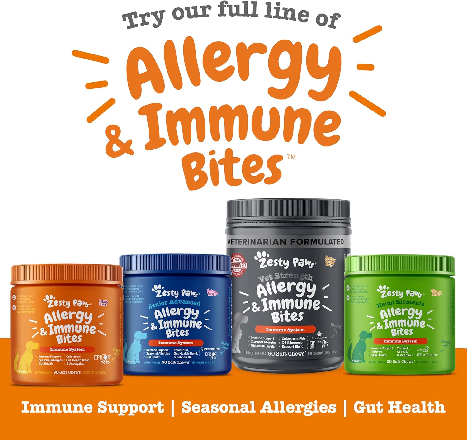 Dog Allergy Relief - anti Itch Supplement - Omega 3 Probiotics for Dogs - Digestive Health - Soft Chews for Skin & Seasonal Allergies - with Epicor Pets - Bison - 90Ct