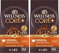 CORE+ Dry Dog Food with Wholesome Grains, Natural Ingredients, Made in USA with Real Freeze-Dried Meat (Adult, Turkey, 4 Lbs) (Pack of 2)