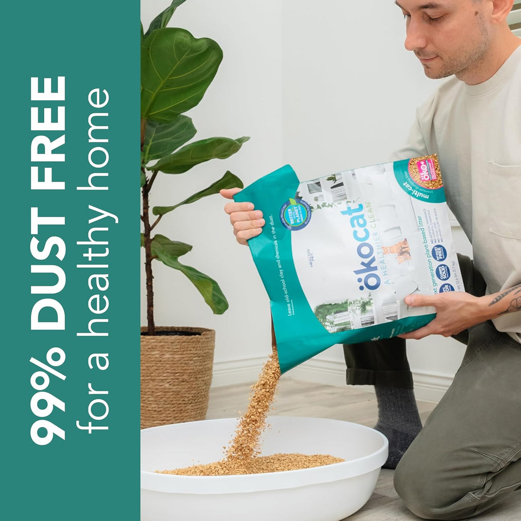 Multi-Cat Wood Clumping Cat Litter, Unscented, 26 Pounds XL - Natural Ingredients, Obliterates Odors with Natural Odor Neutralizer, Clumps Solid, 99% Dust Free, Great for Multiple Cats