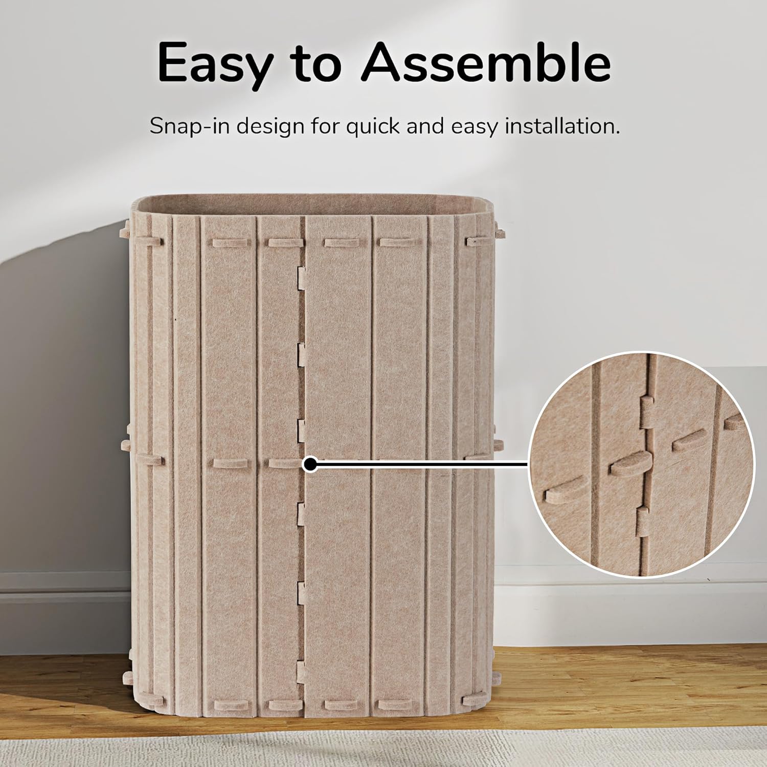 Cat House for Indoor Cats, 2-Storey Large Cat Bed Cave, Cozy Felt Covered Cats Tunnel Condo Hideaway for Multicats, 17.72X14.37X23.62 Inches, Beige