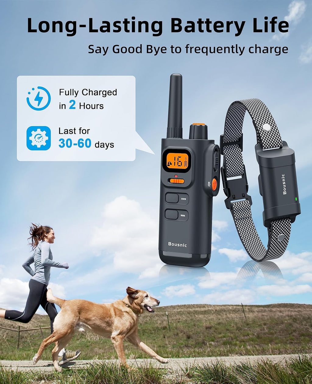Dog Shock Collar with Remote - [New Edition] 4000FT Dog Training Collar for Large Medium Small Dogs (8-120Lbs) Waterproof Rechargeable E Collar with Beep, Vibration, Safe Shock (Grey)