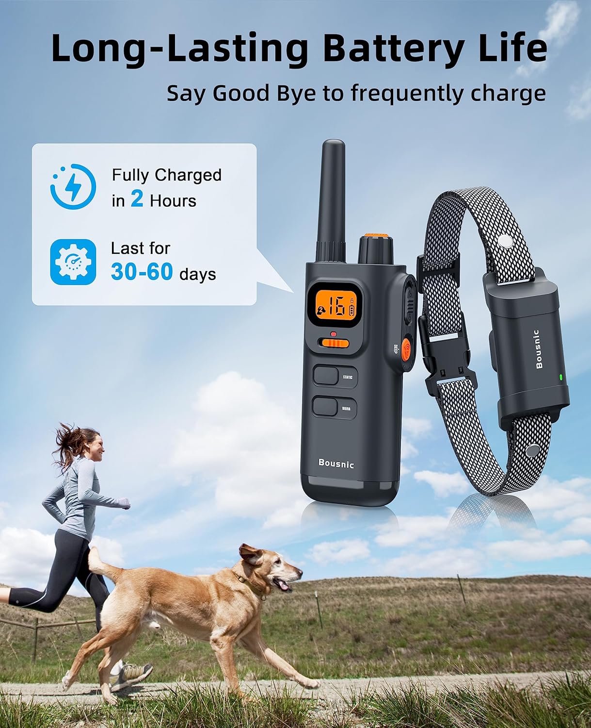 Dog Shock Collar with Remote - [New Edition] 4000FT Dog Training Collar for Large Medium Small Dogs (8-120Lbs) Waterproof Rechargeable E Collar with Beep, Vibration, Safe Shock (Grey)