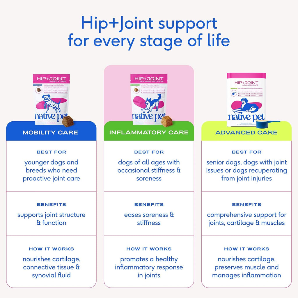 Pain Relief for Dogs - Collagen for Dogs Promotes Joint Health, Reduce Inflammation & Stiffness - Senior Pup Joint Supplement - Natural Pain Reliever for Active & Aging Pets - 30 Chews