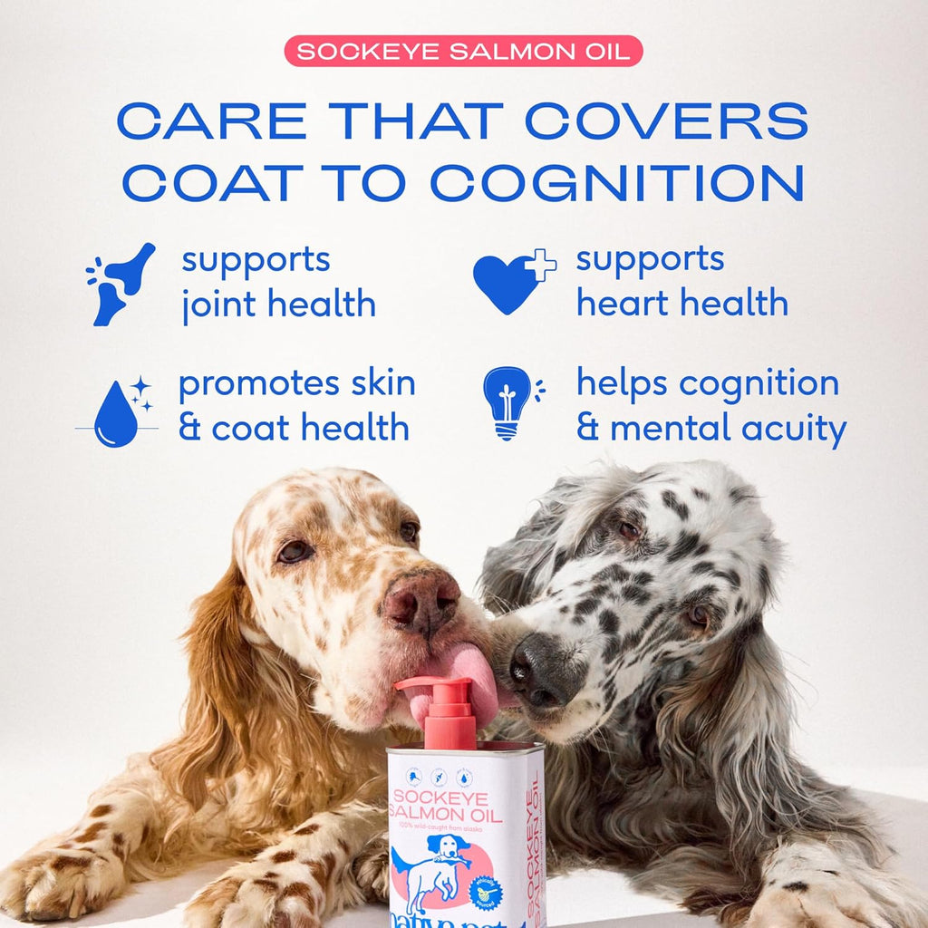 Salmon Oil for Dogs & Cats – Pure Omega-3 Fish Oil for Dogs Supplement for Skin & Coat, Joint & Heart Health - Dog Anti-Inflammatory – 100% Wild-Caught Alaskan Sockeye Salmon – 8 Oz