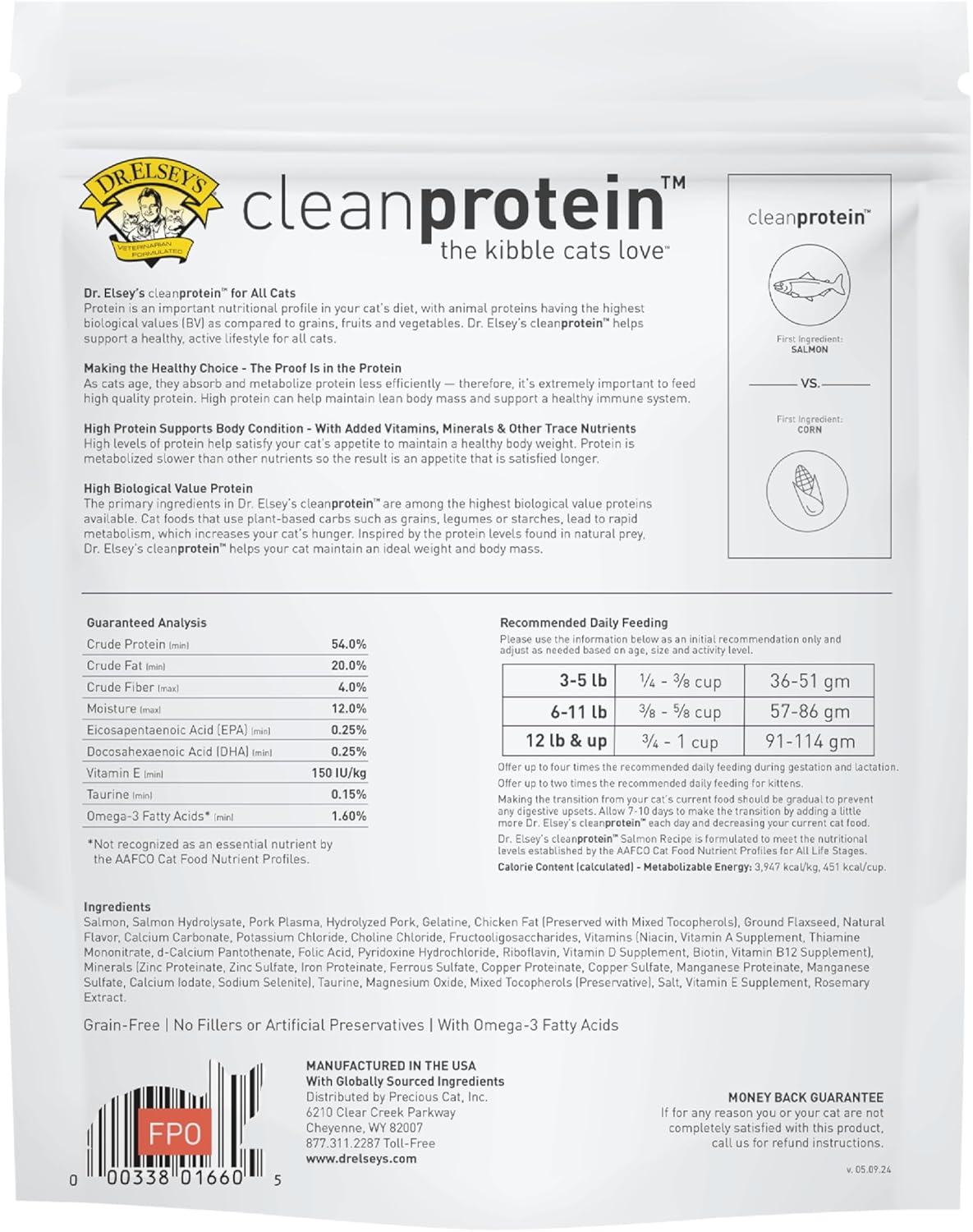 Cleanprotein Salmon Formula Dry Cat Food, 6.6 Lb