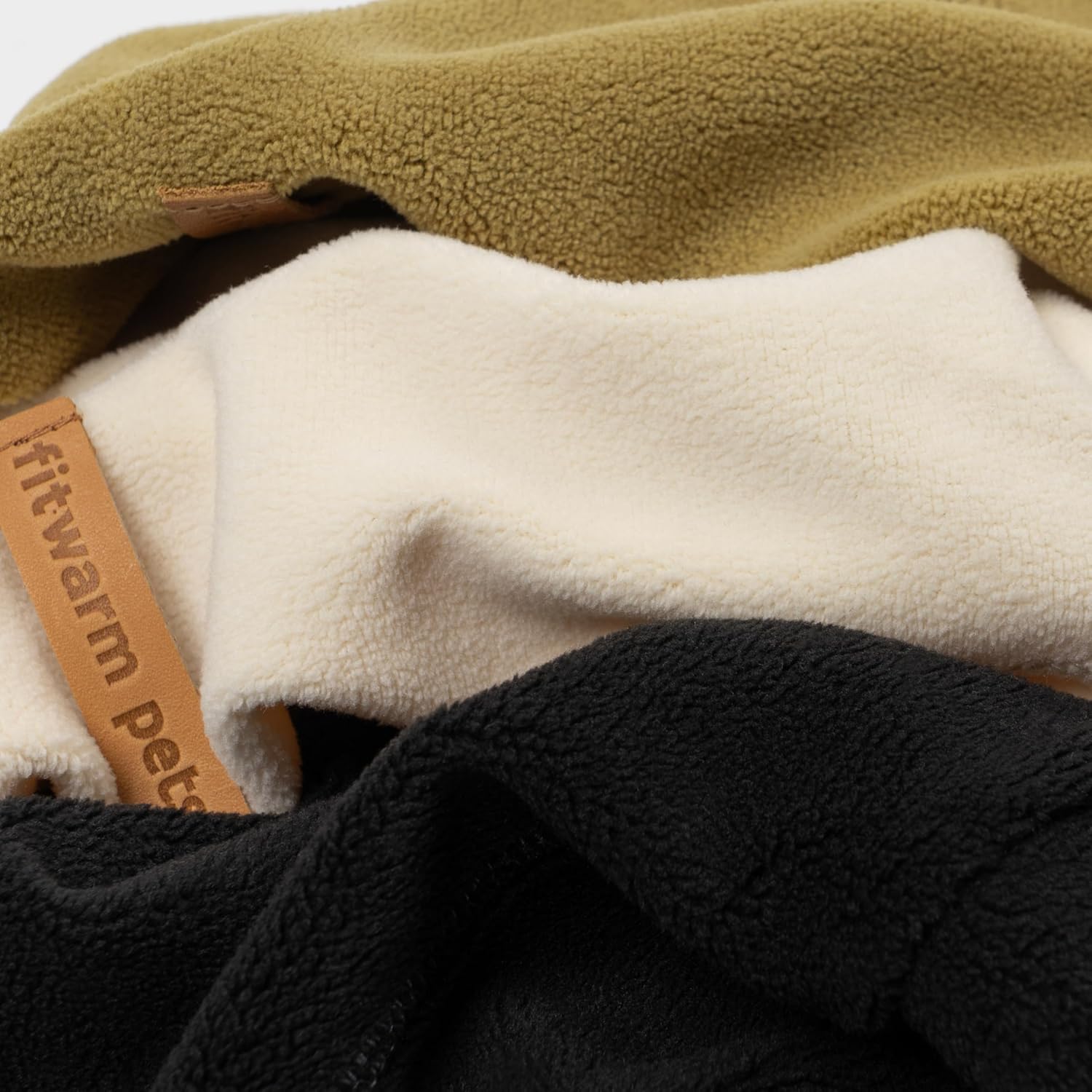 3 Pack Classic Fleece Dog Sweater, Winter Clothes for Small Dogs Boy Girl, Turtleneck Dog Sweatshirt, Pet Pullover Jumper, Cat Apparel, Black, Olive Green, Cream, Large