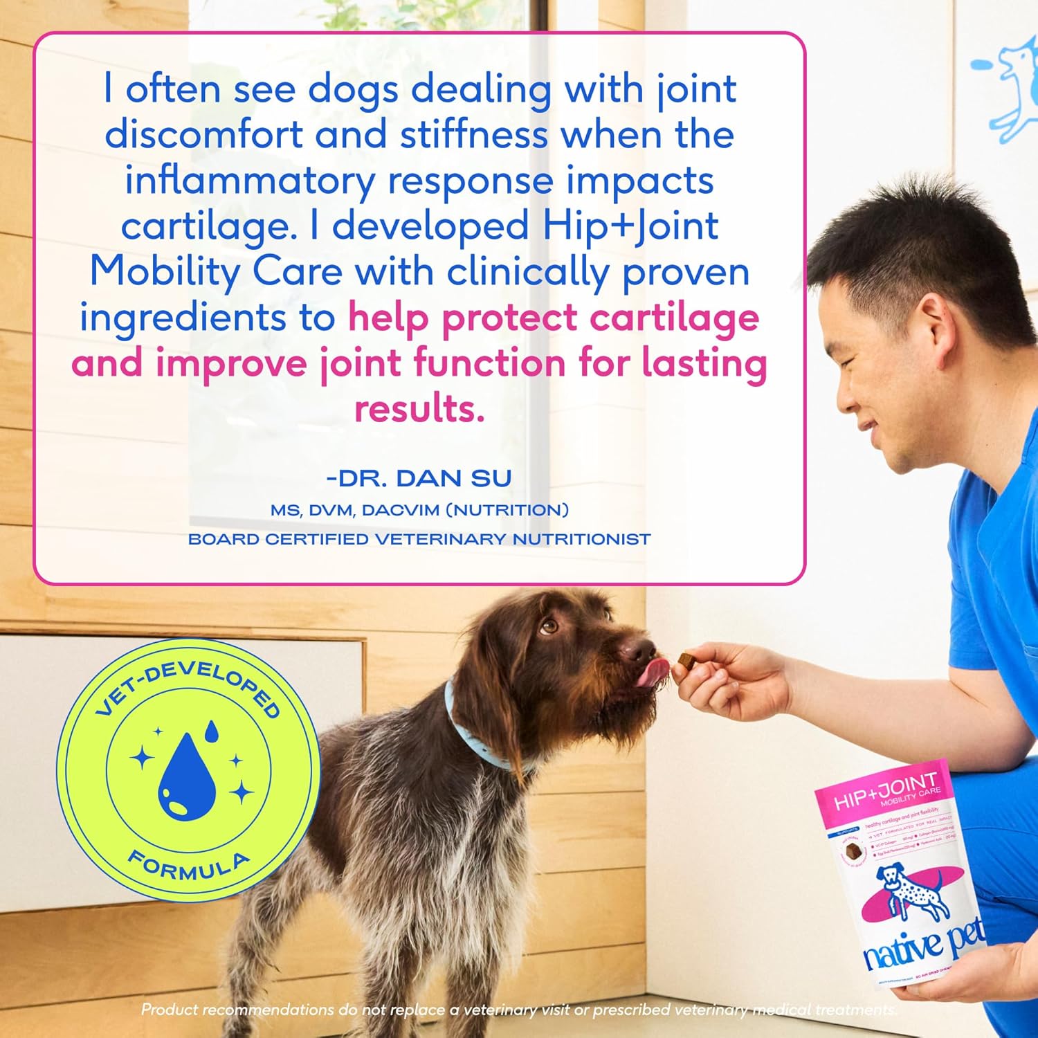 Hip & Joint Supplement for Dogs - Advanced Dog Joint & Arthritis Supplement - Helps Maintain Healthy Cartilage, Joint Flexibility, Lubrication, & Function - with ESM & Collagen - 60 Chews