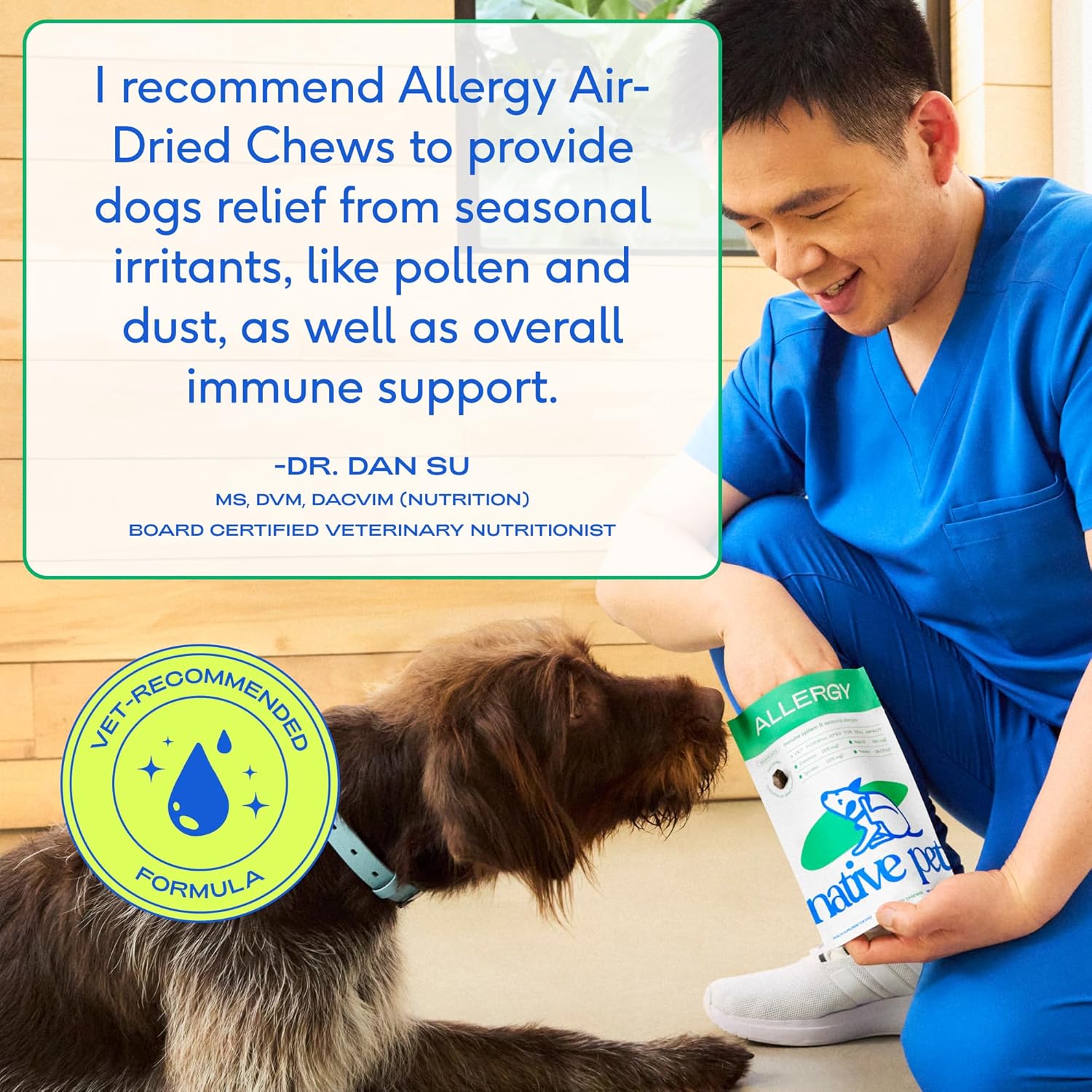Dog Allergy Chews - Dog Allergy Relief with Probiotics and Colostrum for Itchy Skin Relief to Support Seasonal Allergy and Healthy Immune System - All Natural Anti-Histamine - 60 Chews