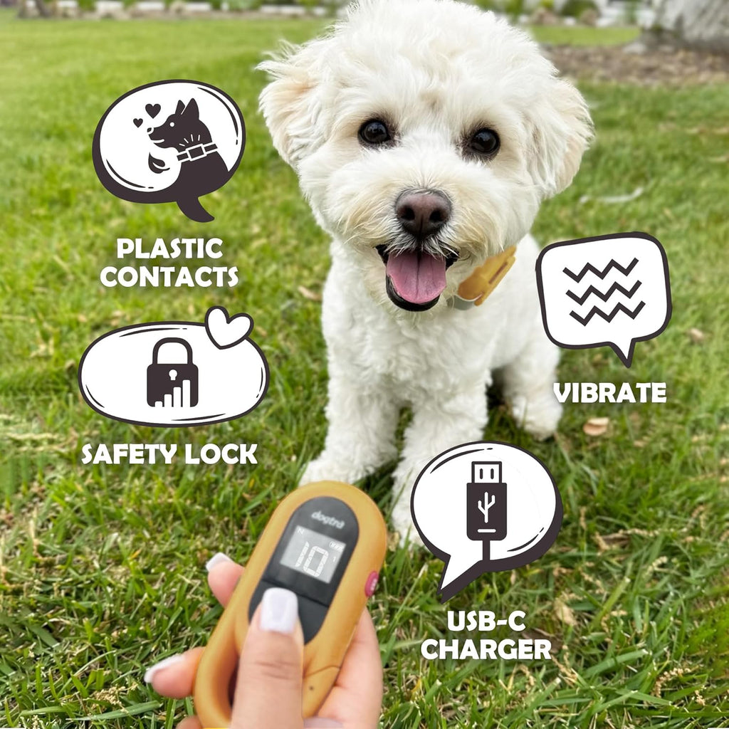 CUE Gen 2 Tan – Customizable E-Collar for Dogs Training Collar with Remote – Easy, Safe, Beginner-Friendly Design – 99 Levels, Vibration, Boost, Waterproof, Rechargeable, 400-Yard Range