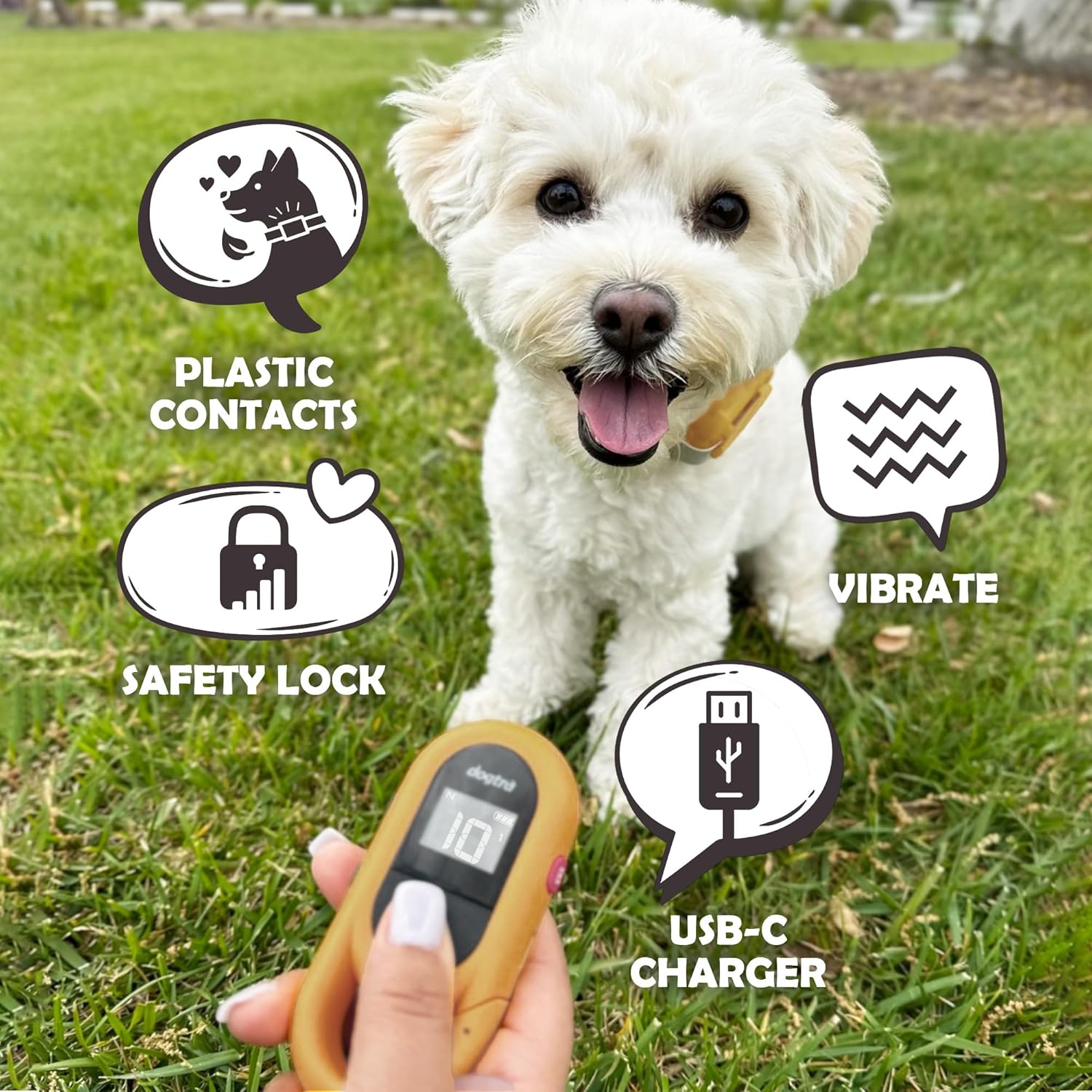 CUE Gen 2 Tan – Customizable E-Collar for Dogs Training Collar with Remote – Easy, Safe, Beginner-Friendly Design – 99 Levels, Vibration, Boost, Waterproof, Rechargeable, 400-Yard Range