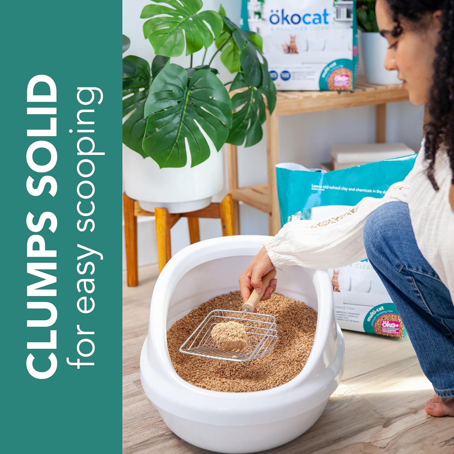 Multi-Cat Wood Clumping Cat Litter, Unscented, 26 Pounds XL - Natural Ingredients, Obliterates Odors with Natural Odor Neutralizer, Clumps Solid, 99% Dust Free, Great for Multiple Cats