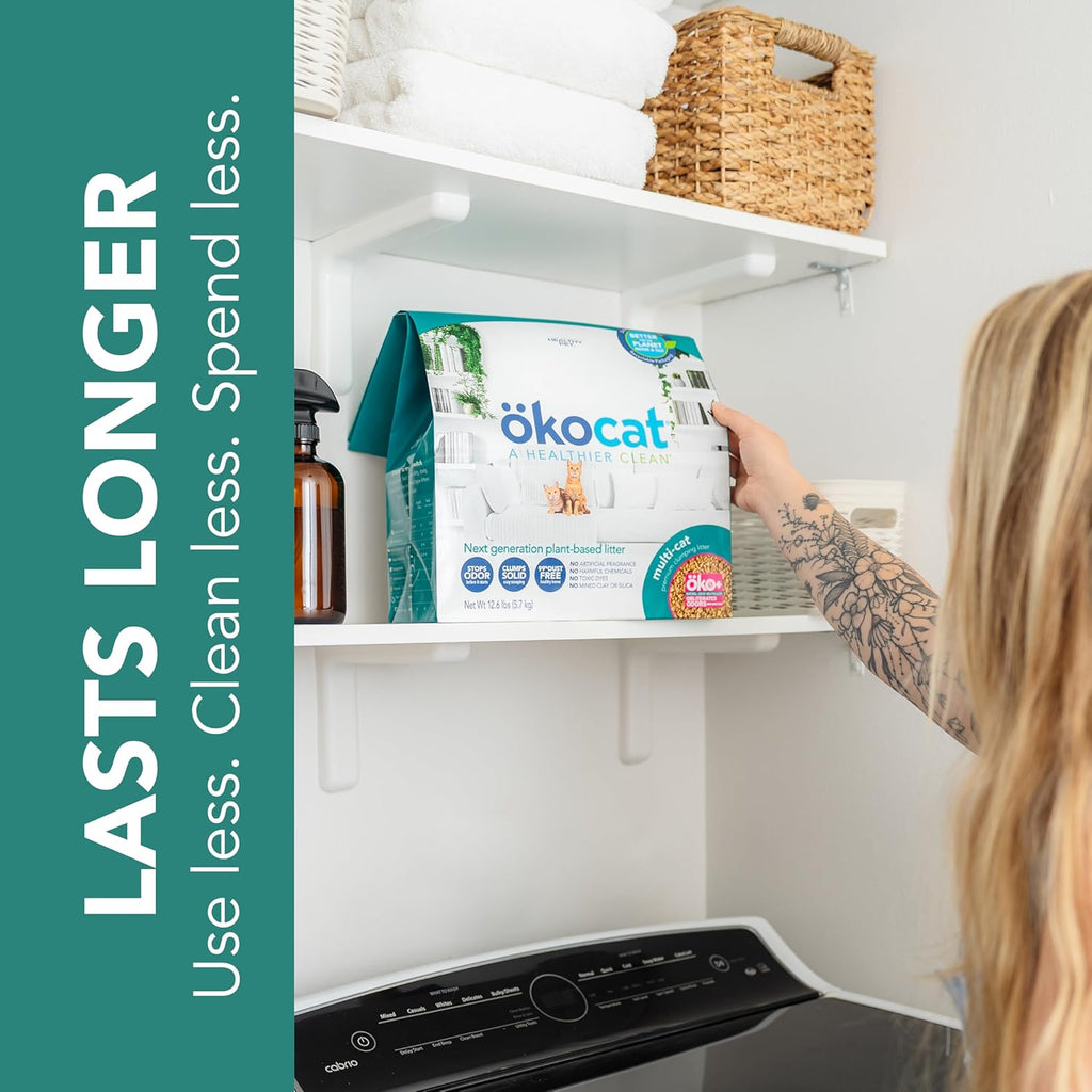 Multi-Cat Wood Clumping Cat Litter, Unscented, 26 Pounds XL - Natural Ingredients, Obliterates Odors with Natural Odor Neutralizer, Clumps Solid, 99% Dust Free, Great for Multiple Cats