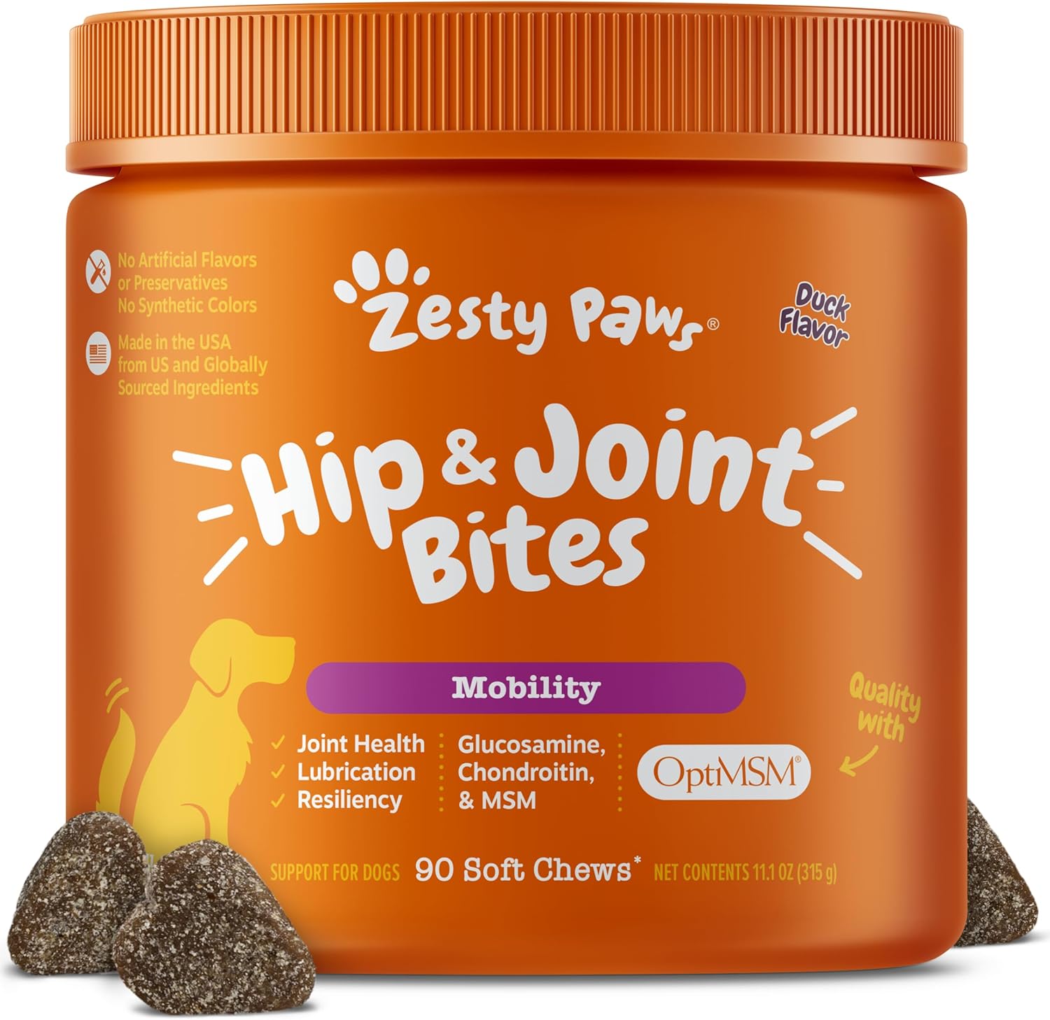 Mussel Mobility Bites for Dogs - New Zealand Green Lipped Mussel with Natural Glucosamine & Chondroitin + Omega-3 Fatty Acids - Hip & Joint Support Supplement Soft Chews – 90 Count