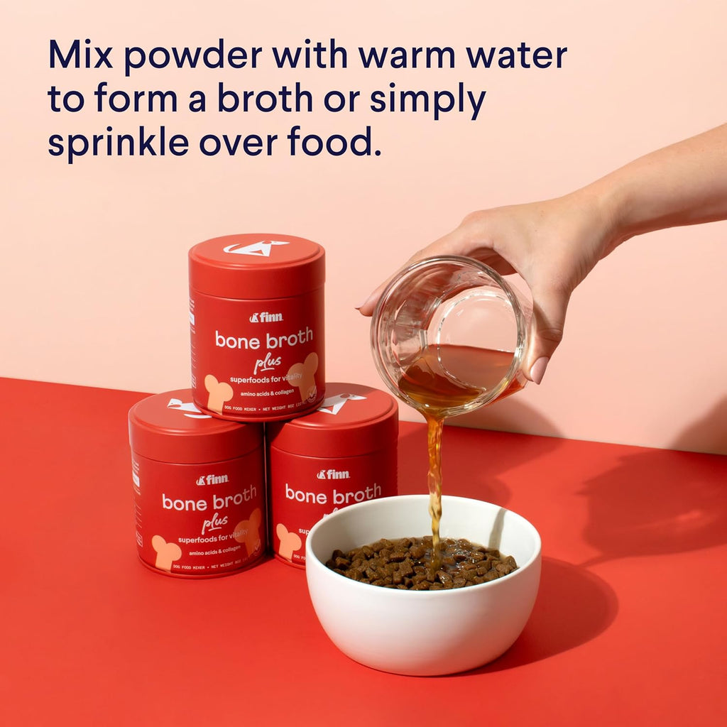 Bone Broth plus for Dogs | Joint & Mobility Topper Packed with Collagen & Amino Acids | Only 6 Ingredients | Powdered Meal Topper for Dogs