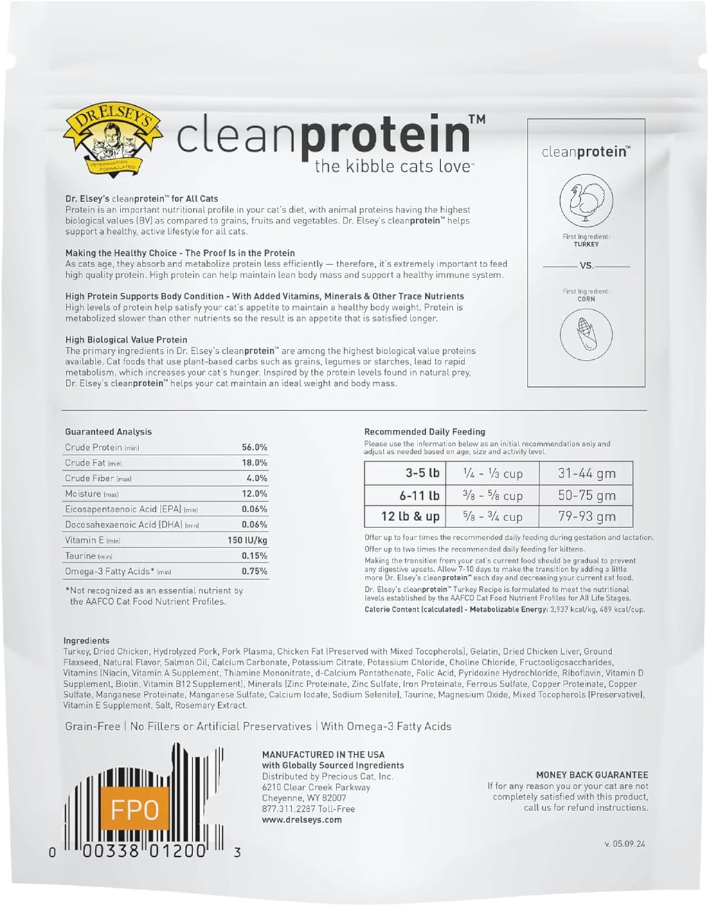 Cleanprotein Turkey Cat Kibble 2 Lb. Bag