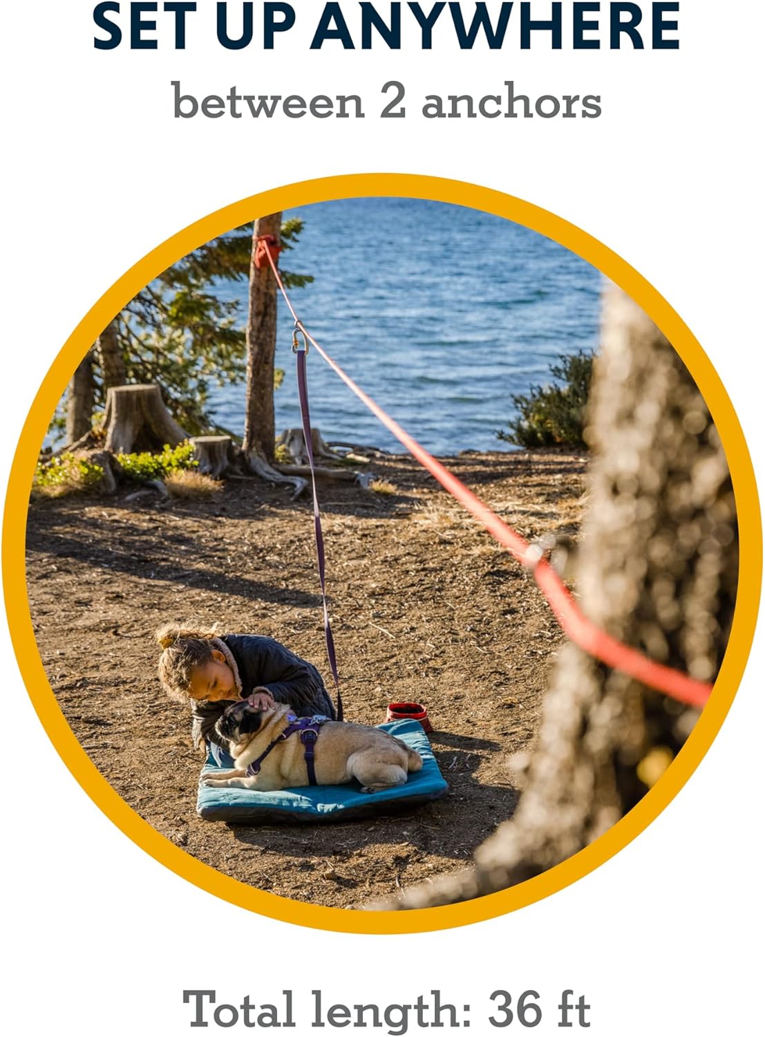 , Knot-A-Hitch Dog Hitching System, Portable Hitch for Campsites, Parks, and Yards, Red Clay