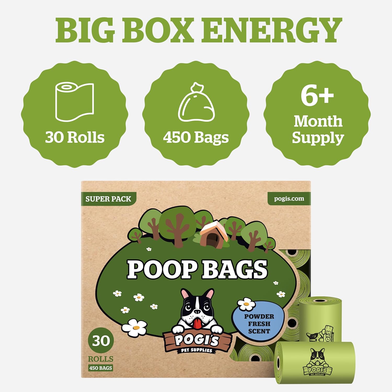 Pogi’S Dog Poop Bags – Leak-Proof & Extra Thick Pet Waste Bags (Fresh Scent, 30 Rolls, 450-Count)