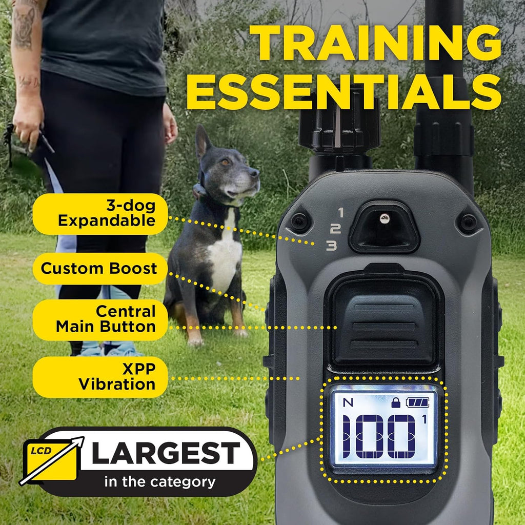 280X E-Collar with Remote [New Edition] 10 Lbs+, 1/2 Mile Range, LED Light, 100 Levels of Precise Control for Stubborn Dogs, Waterproof, Boost for Quick Recall, Vibration, Safety Lock & Tone