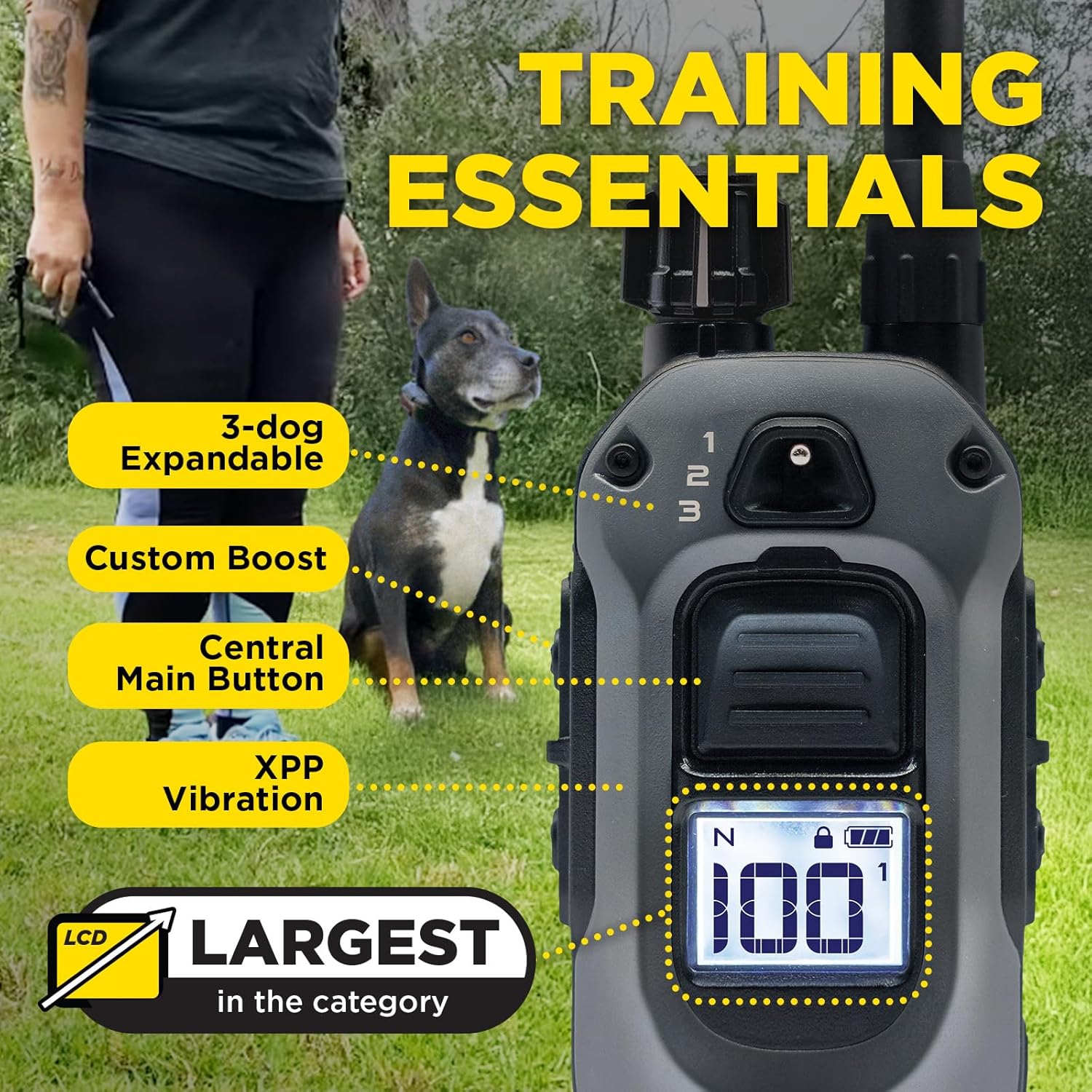 280X E-Collar with Remote [New Edition] 10 Lbs+, 1/2 Mile Range, LED Light, 100 Levels of Precise Control for Stubborn Dogs, Waterproof, Boost for Quick Recall, Vibration, Safety Lock & Tone