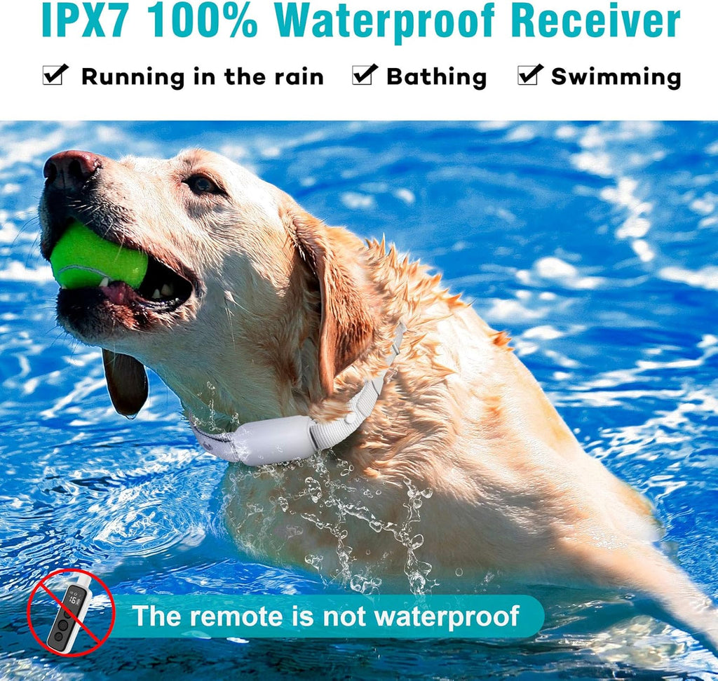 Dog Shock Collar for 2 Dogs - (8-120Lbs) Waterproof Rechargeable Electric Dog Training Collar with Remote for Small Medium Large Dogs with Beep Vibration Safe Shock Modes(Grey)