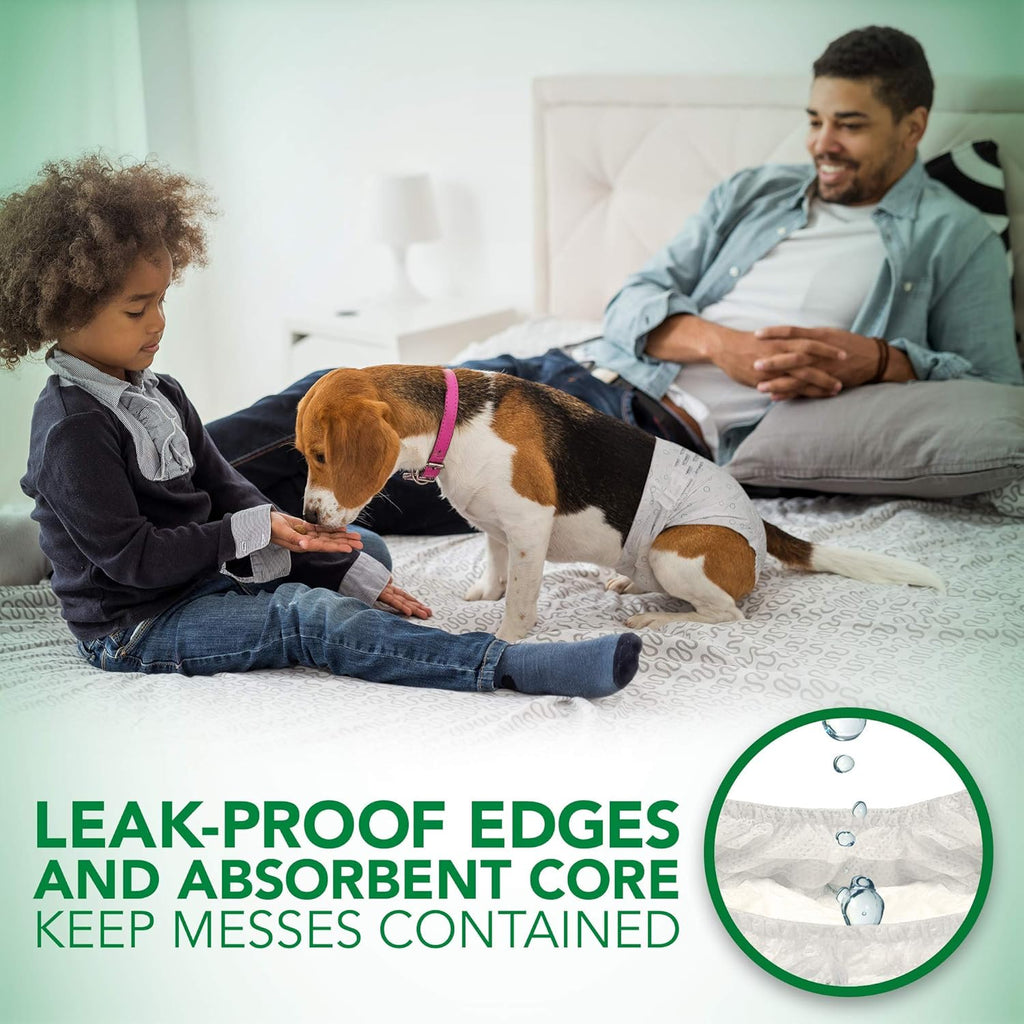 Comfort Fit Dog Diapers - Disposable Female Dog Diapers - Absorbent with Leak Proof Fit - Large/X-Large, 30 Count