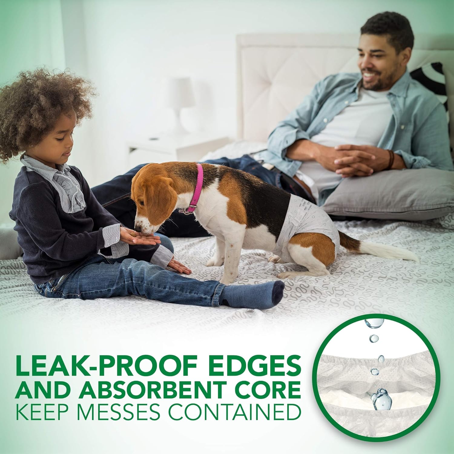 Comfort Fit Dog Diapers - Disposable Female Dog Diapers - Absorbent with Leak Proof Fit - Large/X-Large, 30 Count