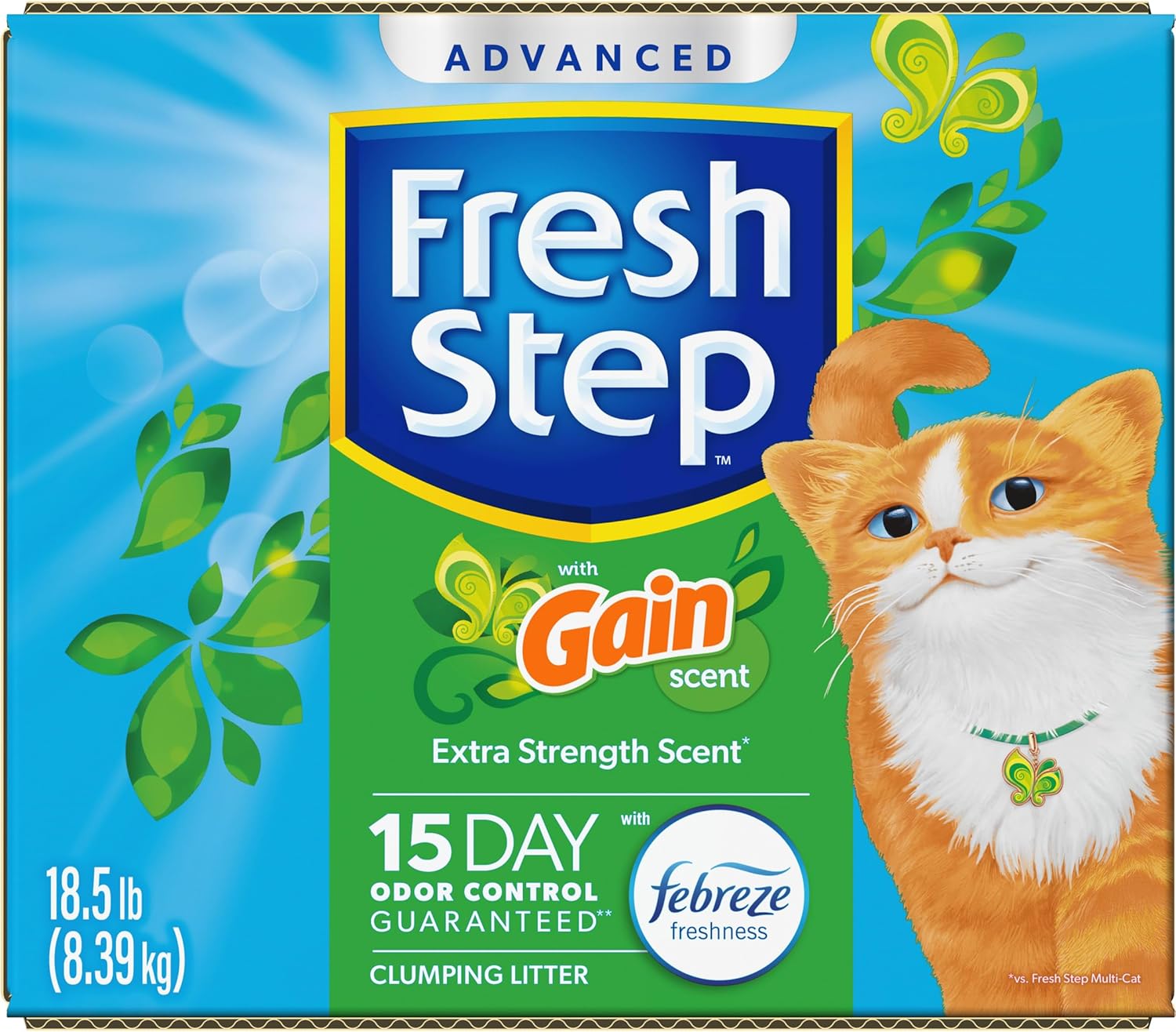 Advanced Clumping Litter with Febreze Freshness with Gain Scent, Fights Odor on Contact, 37 Lbs. (2 X 18.5 Lb. Box) (Package May Vary)