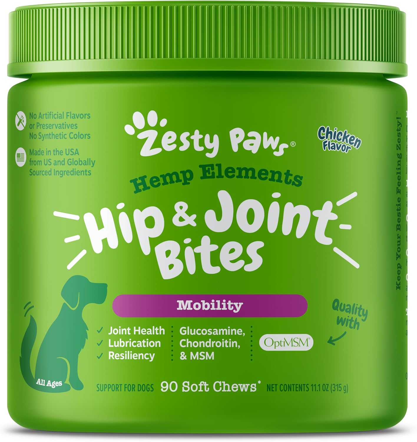 Mussel Mobility Bites for Dogs - New Zealand Green Lipped Mussel with Natural Glucosamine & Chondroitin + Omega-3 Fatty Acids - Hip & Joint Support Supplement Soft Chews – 90 Count