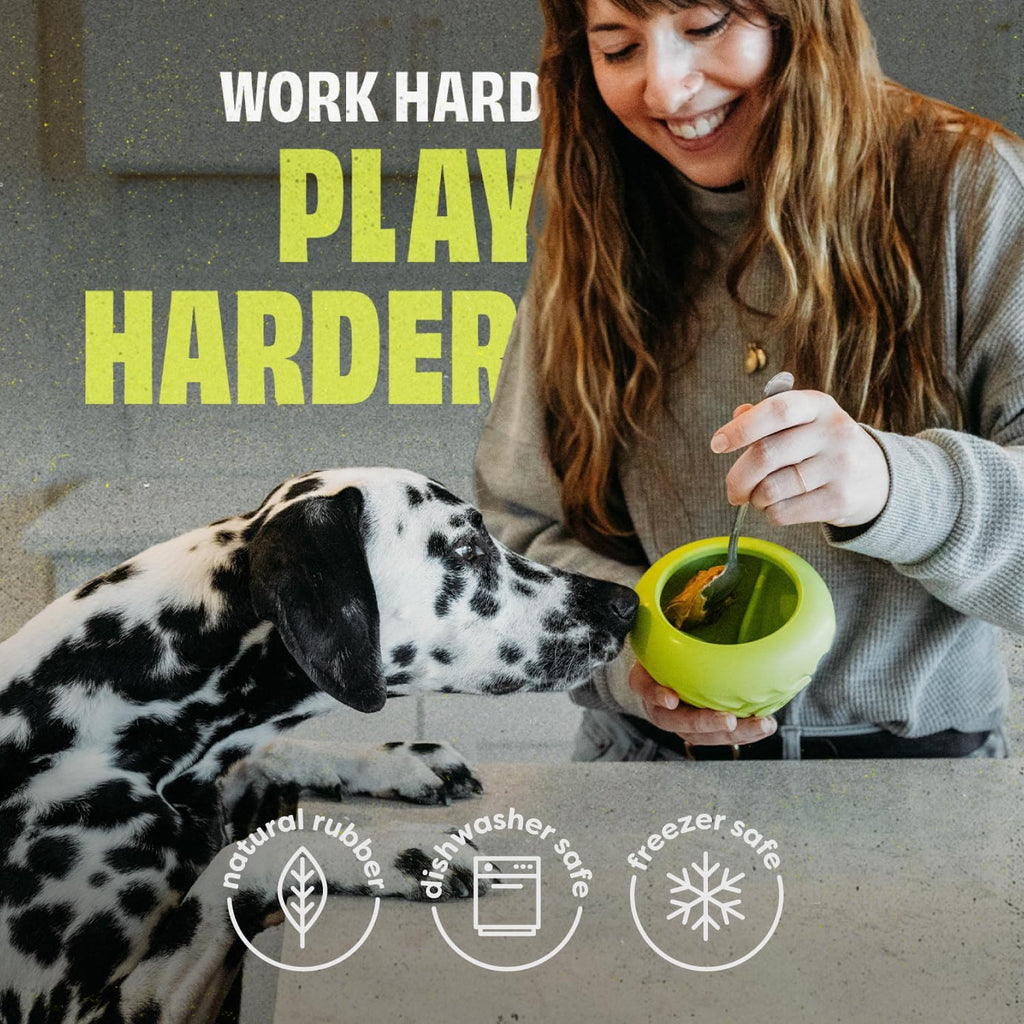 Natural Rubber Cone Interactive Enrichment Treat Dispensing Dog Toy - Slow Feeder - Great for Meals and Boredom