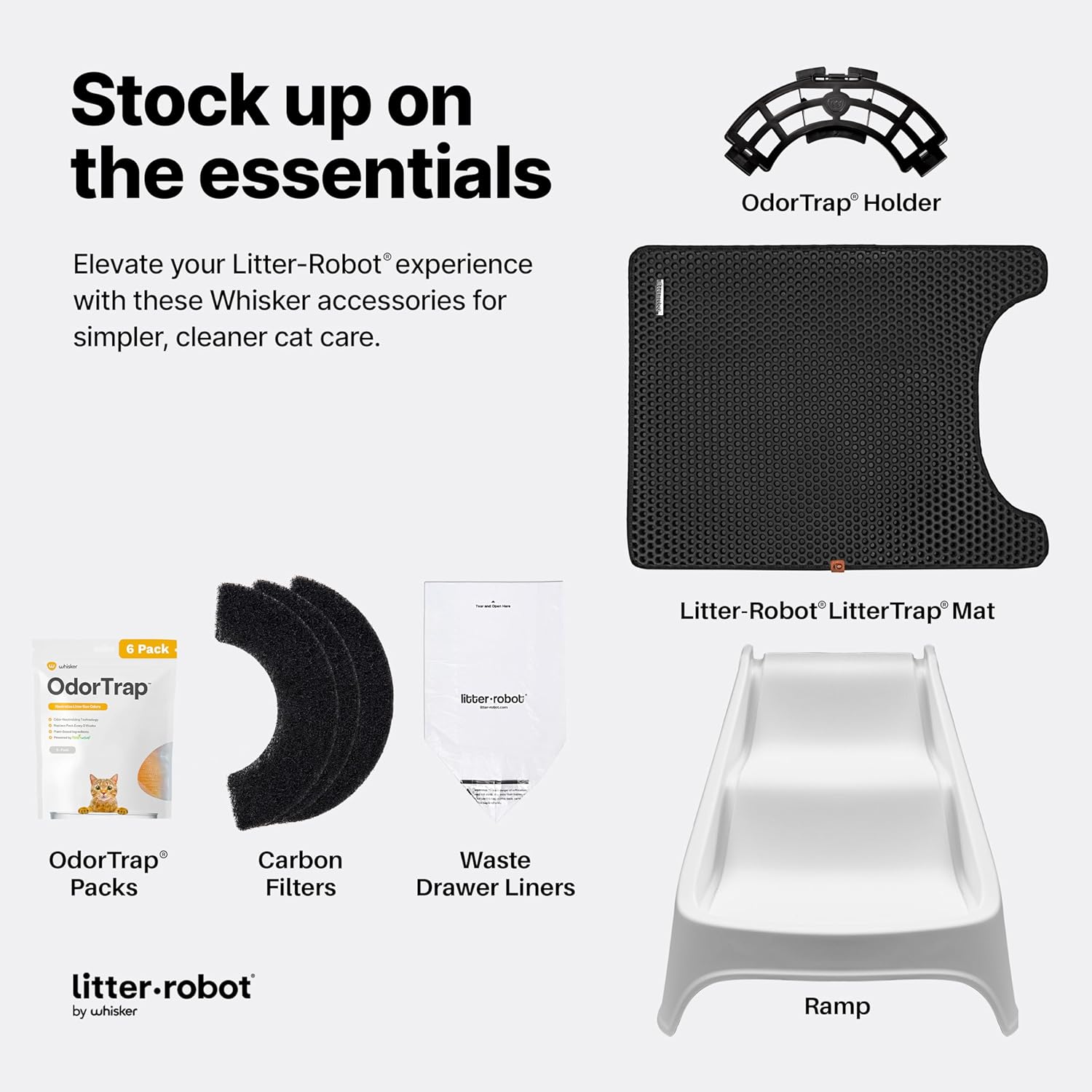 Odortrap Pack Refills by , 6 Pack Refill for Odortrap Pod (Pod Not Included), Eliminates Litter Box Odors, Compatible Traditional Litter Boxes, 8.96 Fl Oz